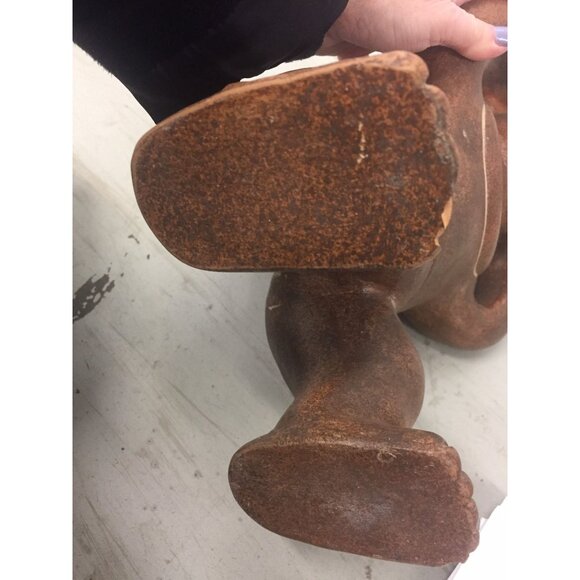 Vintage 1973 Ceramic Terracotta Mayan Figurine Male Carrying Water Basket Made I - Picture 10 of 10